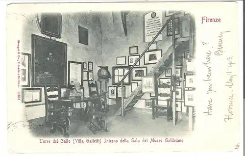 Firenze -  Torre del Gallo (Ville Galletti) Interno della Sala del Museo Galileiano - von 1903 (AK4775)