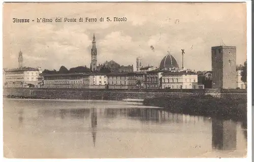 Firenze - L'Arno dal Ponte di Ferro di S. Nicolo - von 1916 (AK4779)