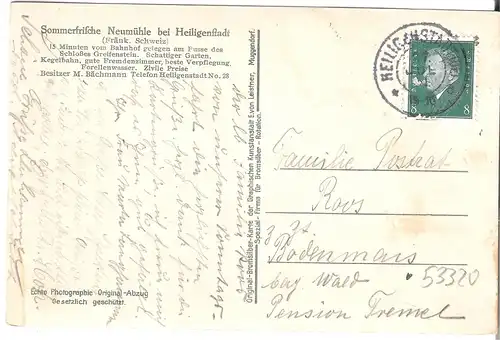 Sommerfrische - Neumühle bei Heiligenstadt v.1931 (AK53320)