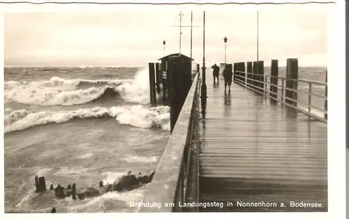 Brandung am Landungssteg in Nonnenhorn a. Bodensee   v.1932 (AK53330)
