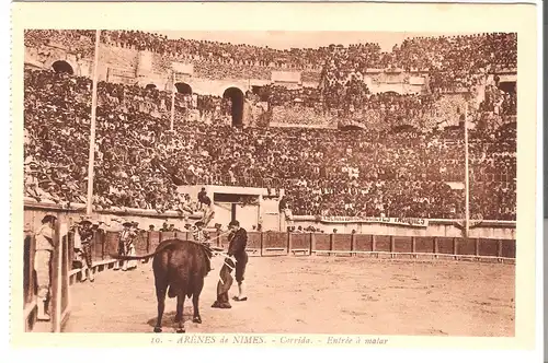 Arènes de Nimes - Corrida - Une Passe de Muleta à genoux v.1926 (AK4863)