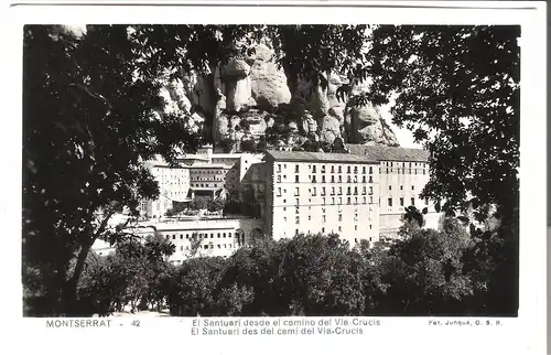 Montserrat , El Santuari desde el camino del Via Crucis v.1955 (4877)