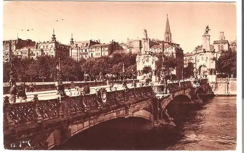 San Sebastian - Le Pont Marie-Christine et clocher de l'Église du Bon Pasteur v.1955 (AK4929)