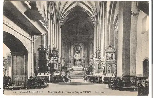 Fuenterrabia - Interior de la Iglesia (siglo XVII) v.1912 (AK4935)