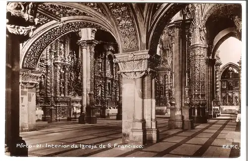 Pôrto, Interior da igreja de S.Francisco v.1954 (AK4943)