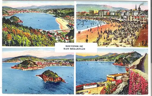 Souvenir de San Sebastian - 4 Ansichten v.1955 (AK4955)