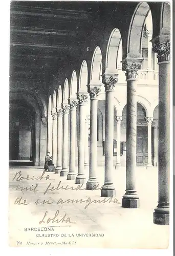 Barcelona - Claustro de la Universidad v.1910 (AK4964)