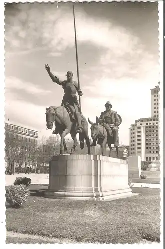 Madrid - Monumento a Cervantes. Don Quijote y Sancho Panza v.1954 (AK4978)