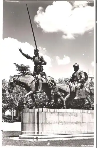 Madrid - Monumento a Cervantes. Don Quijote y Sancho Panza v.1954 (AK4979)