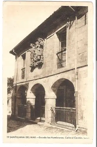 Santillana del Mar - Escudo los Hombrones - Calle el Cantón v.1951 (AK4994)