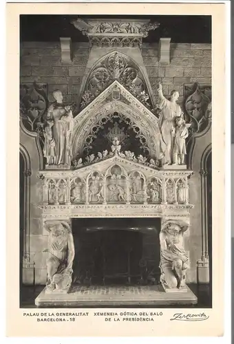 Palau de la Generalitat - Xemeneia Gótica del Saló de la Presidencia - Barcelona v.1952 (AK4998)
