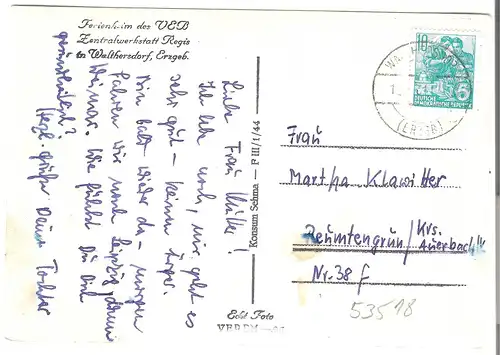 Waltersdorf - Ferienheim des VEB Zentralwerkstatt Regis - 6 Ansichten    v.1961 (AK53518)