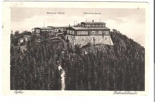 Oybin Hochwaldrestaurant -  Boehmische Baude - Saechsische Baude  v.1923 (AK53533)