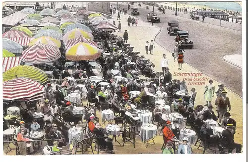 Scheveningen -  Druk bezachte terrassenv.1911 (AK53557)