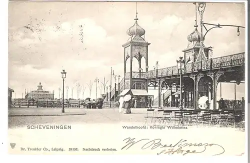 Scheveningen -  Wandelhoofd: Koningin Wilhelmina v.1903 (AK53559)