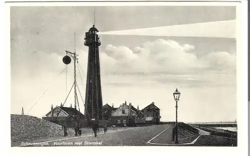 Scheveningen -  Vuurtoren met Stormbal v.1933 (AK53562)