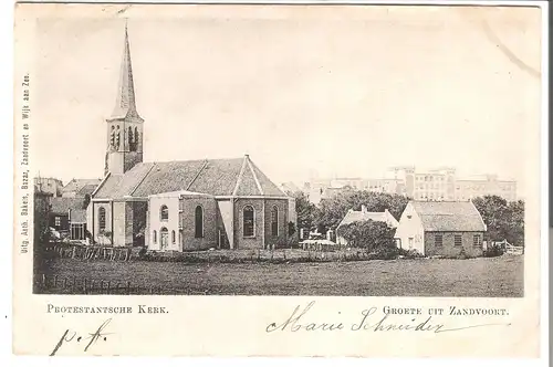 Groete uit Zandvoort - Protestantsche Kerk v.1900 (AK53574)