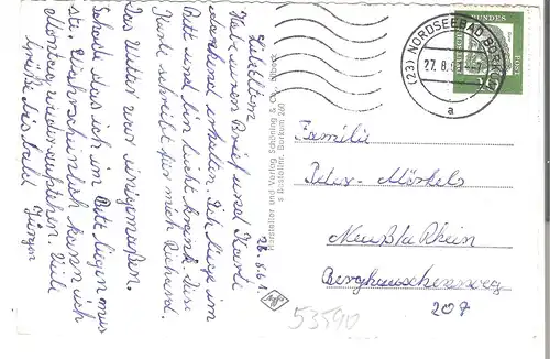 Jugendherberge Nordseeheilbad Borkum - 4 Ansichten v.1961 (AK53590)