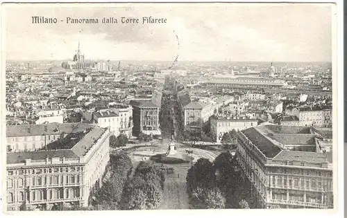 Milano - Panorama dalla Torre Filarete v.1920 (AK5013)