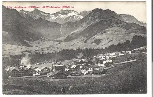 Adelboden (1356m) mit Wildstrudel (3253m) v.1911 (AK5018)