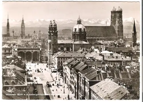 München - Blick von der Ludwigskirche auf Stadt und Gebirge v.1958 (AK5033)