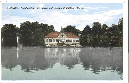 München - Kleinhesseloher See - Kaffee und Seerestaurant - Englischer Garten v.1952 (AK5036)