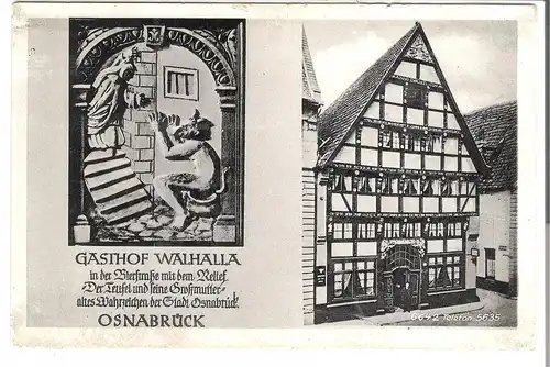Osnabrück - Gasthof Walhalla - 2 Ansichten  v.1955 (AK5062)