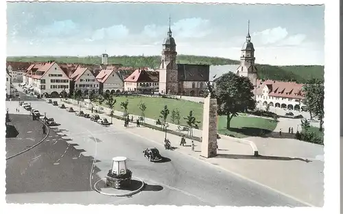 Freudenstadt im Schwarzwald - Marktplatz (alte Autos)  v.1955 (AK5092)