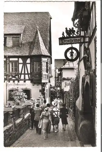 Rüdesheim am Rhein - Drosselgasse - Hotel und Gasthaus v.1955 (AK5095)