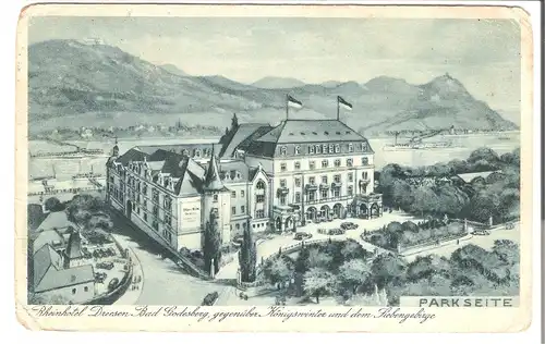 Rheinhotel Dreesen - Bad Godesberg gegenüber Königswinter und dem Siebengebirge v.1933 (AK5096)