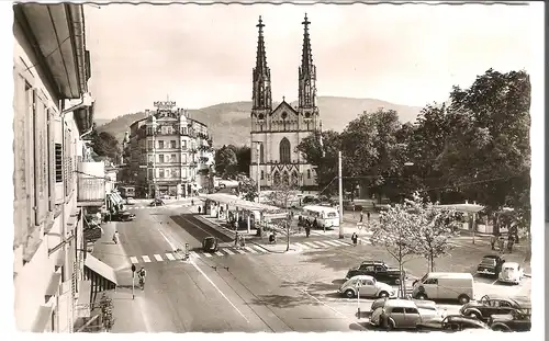 Baden-Baden - Augusta-Platz mit vielen alten Autos und Cabaret Maxim  v.1953 (AK5104)