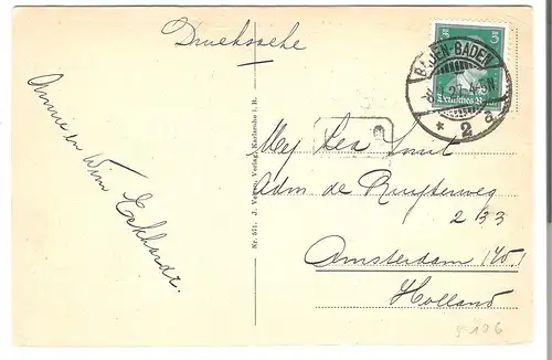 Baden-Baden - Die Oos bei der Lichtentaler Allee v.1927 AK(5106)