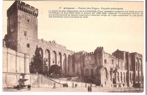 Avignon - Palais des Papes - Facade principal v.1924  (AK5130)