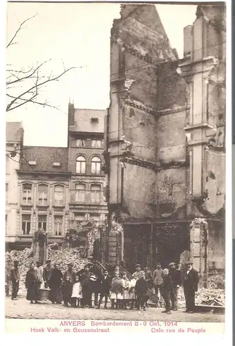 Anvers, Bombardement, Hoek Volk, en Geuzenstraat v.1914 (AK5174)