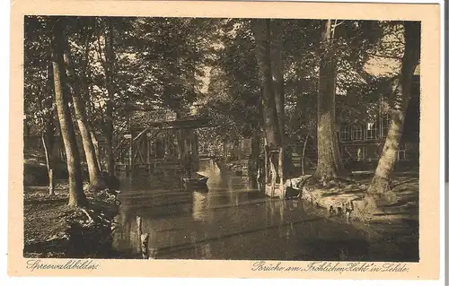 Spreewaldbilder - Brücke am "Fröhlichen Hecht" in Lehde  v. 1913 (AK45504)