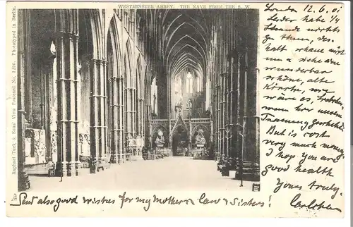 London - Westminster Abbey, The nave from the S.W.  v. 1901 (AK45511)