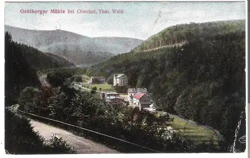 Oberhof im Thüringer Wald, Hotel Pension Gehlberger Mühle, Tal der wilden Gera  v. 1915 (AK45516)