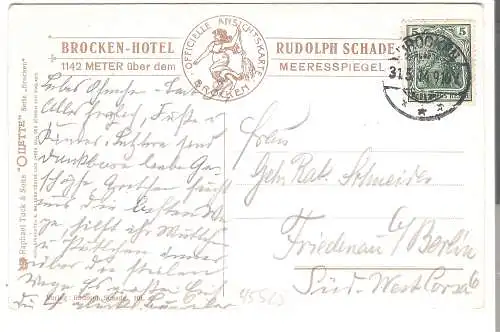 Brocken-Hotel - Rudolph Schade v. 1914 (AK45528)