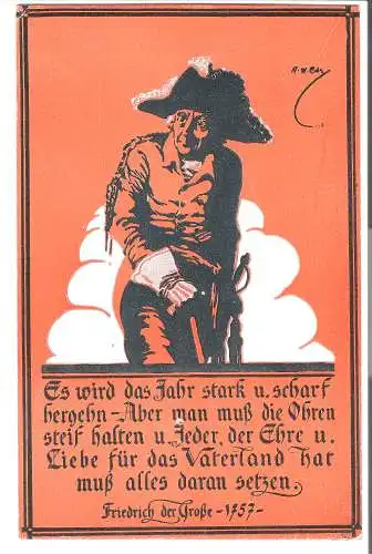 Friedrich der Große - mit Spruch v. 1918  (AK45540)