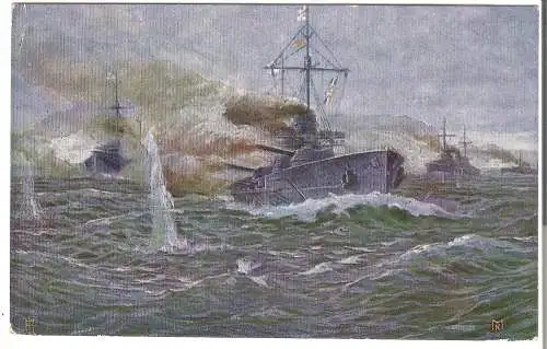 Vorstoß Deutscher Panzerkreuzer nach der englischen Küste v. 1917   (AK45543)