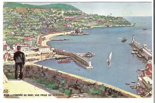 Nice - L'Entrée du Port - Vue prise du Chateau v. 1906   (AK45568)