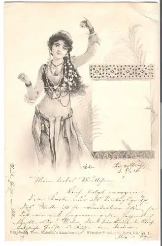 Orientalische Tänzerin - Künstler-Karte v. 1902    (AK45579)