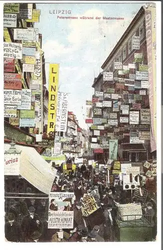 Leipzig - Petersstrasse während der Mustermesse v. 1910  (AK45592)