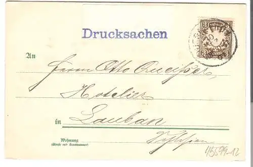 Nürnberg - Burg von Süden - Die besten Glückwünsche zum Neuen Jahr - E. Ollendorff & Co.   v. 1901 (AK45599-12)