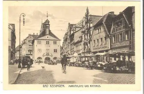 Bad Kissingen - Marktplatz und Rathaus v. 1918 (AK45599-23)