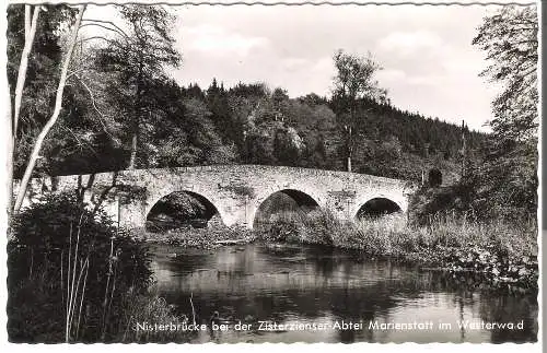 Nisterbrücke bei der Zisterzienster-Abtei Marienstatt im Westerwald v. 1961 (AK53619)