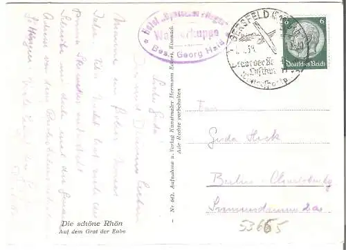 Die schöne Rhön - Auf dem rat der Eube v. 1938  (AK53665)