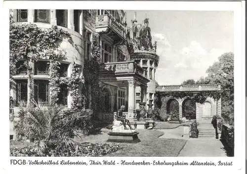 FDGB - Volksheilbad Liebenstein - Thür.Wald - Handwerkerholungsheim Altenstein - Portal v. 1961  (AK53670)