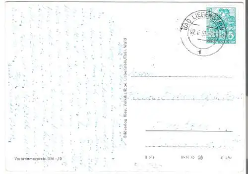 FDGB - Volksheilbad Liebenstein - Thür.Wald - Handwerkerholungsheim Altenstein - Portal v. 1961  (AK53670)