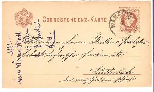 Correspondenz-Karte mit Wappen - Neues Wiener Blatt - Politische Volkszeitung in Wien von 1883 (AK5225)
